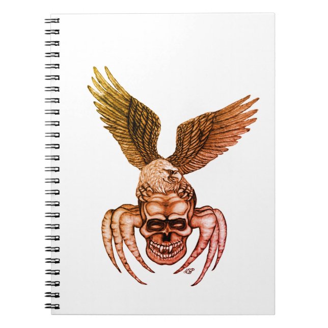 Spiderskalle med Eagle Anteckningsbok (Framsidan)