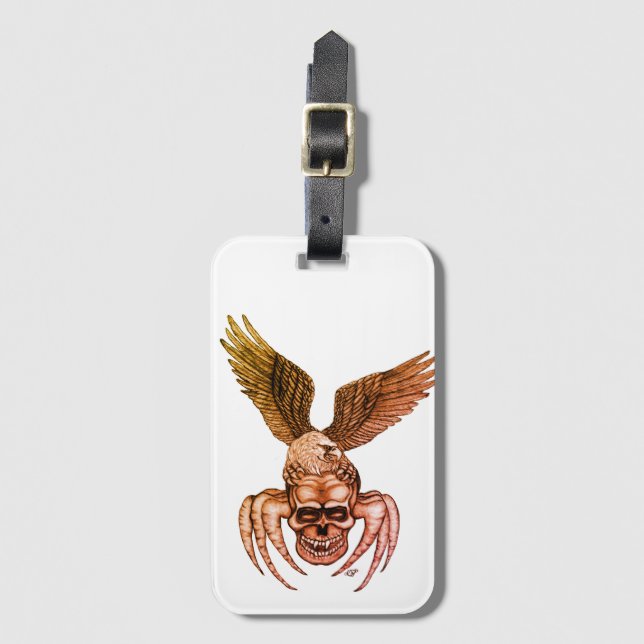 Spiderskalle med Eagle Bagagebricka (Framsida vertikal)