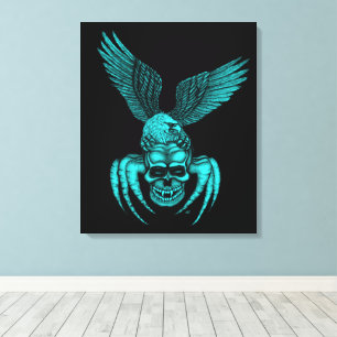 Spiderskalle med Eagle Canvastryck