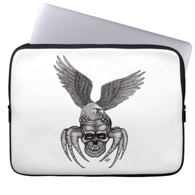 Spiderskalle med Eagle Laptop Sleeve (Framsidan)
