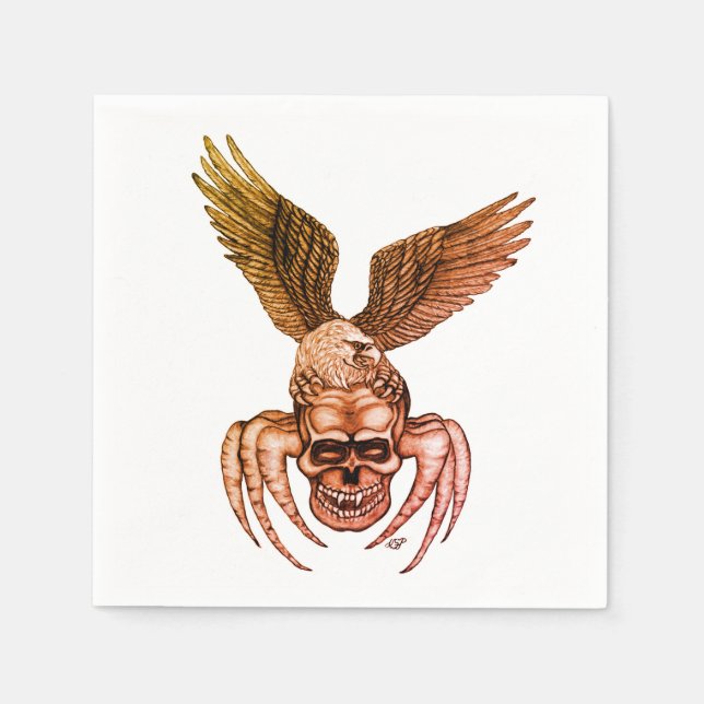 Spiderskalle med Eagle Pappersservett (Framsidan)