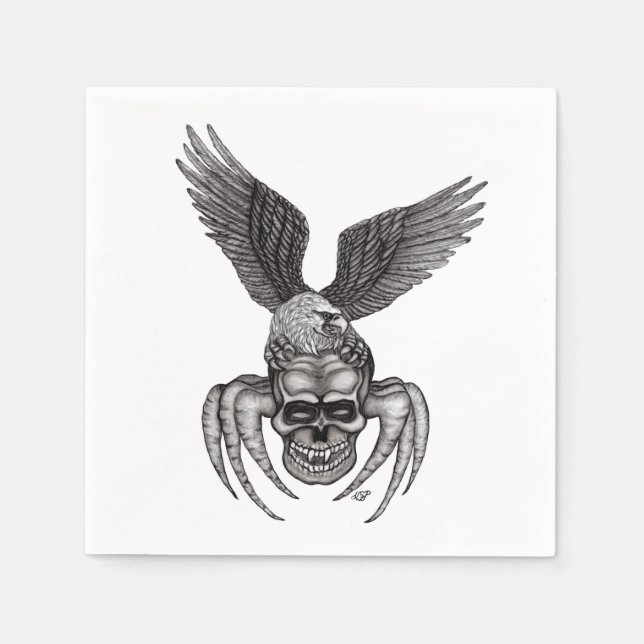 Spiderskalle med Eagle Pappersservett (Framsidan)