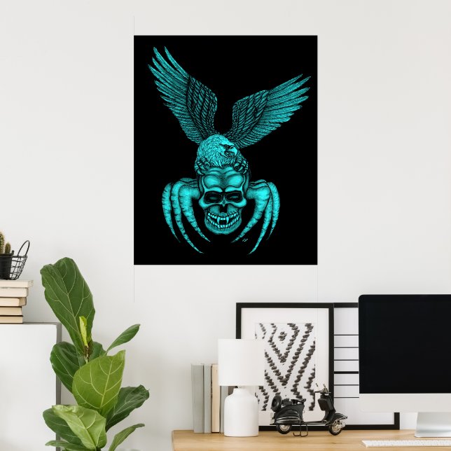 Spiderskalle med Eagle Poster (Hemmakontoret)