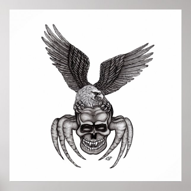 Spiderskalle med Eagle Poster (Framsidan)