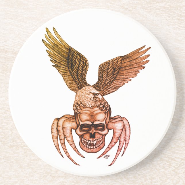Spiderskalle med Eagle Underlägg (Framsidan)