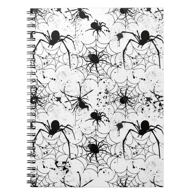Spiderweb Pattern Halloween  Anteckningsbok (Framsidan)