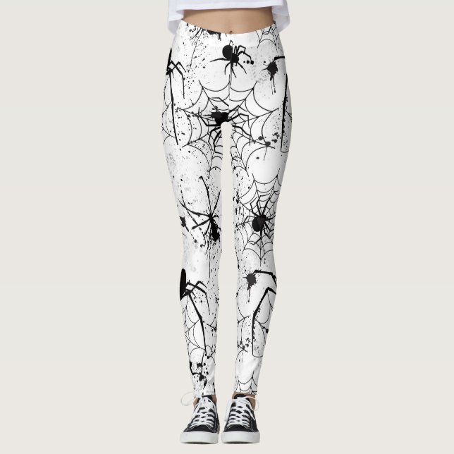 Spiderweb Pattern Halloween  Leggings (Framsida)