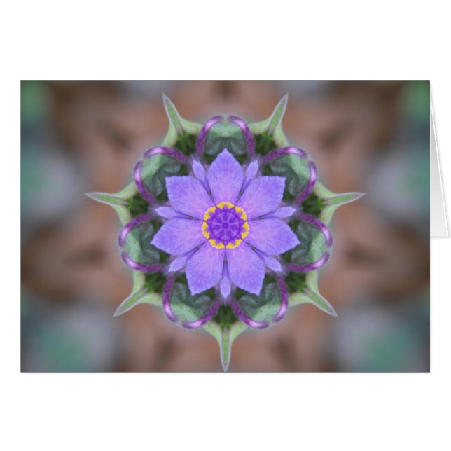 Spiderwort Flower Kaleidoscope OBS Kort (Framsidan Horizontal)