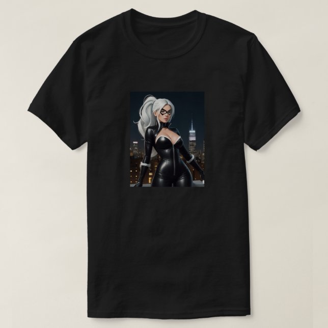 Spideys svarta katt t shirt (Design framsida)