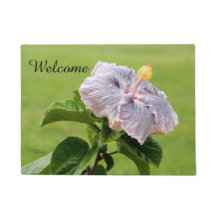 Spiegeland Välkommen Lila Hibiscus Flower Doormat