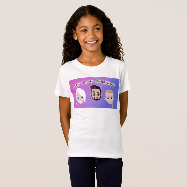Spiel mit mir Kinderspielzeuge T-Shirt Mädchen (Hel framsida)