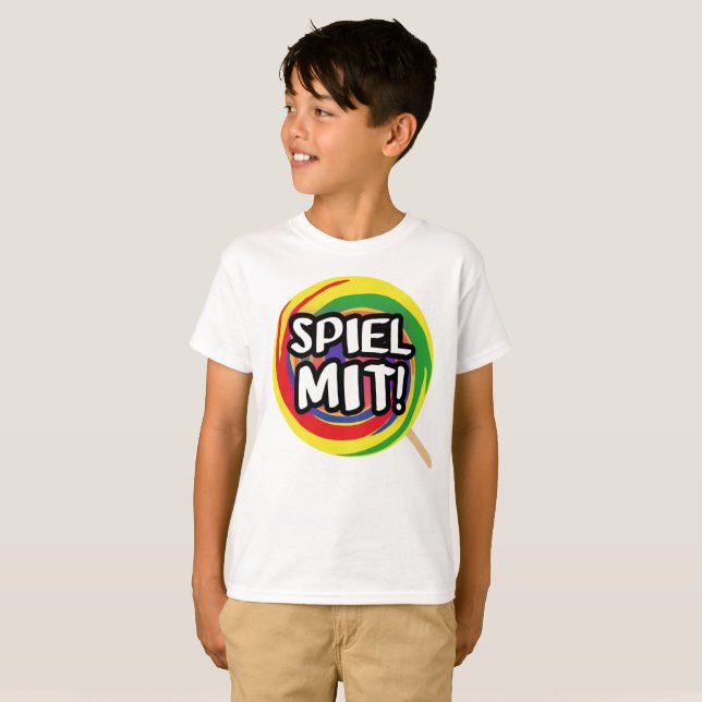 Spiel mit mir Logo T-Shirt Kinder (Hel framsida)