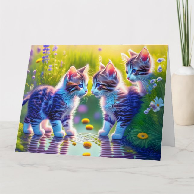 Spielende Katzenkinder Kort (Framsida)