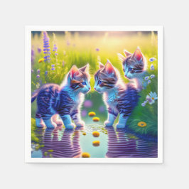 Spielende Katzenkinder Pappersservett