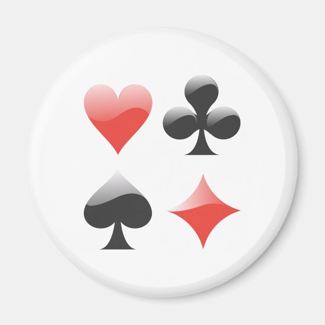 Spielkarten Farben playing cards suits Magnet (Framsidan)