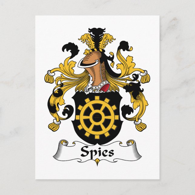 Spies Family Crest Vykort (Framsida)
