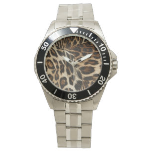 Spiffy Leopard Spots Leather Grain-utseende Armbandsur