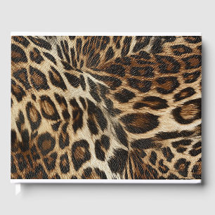 Spiffy Leopard Spots Leather Grain-utseende Gästböcker