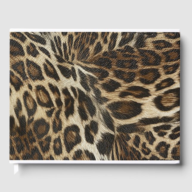 Spiffy Leopard Spots Leather Grain-utseende Gästböcker (Framsida)