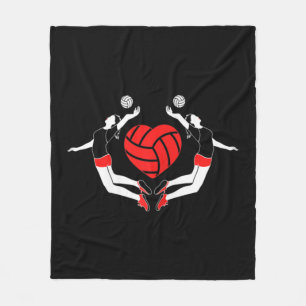 Spikande spelare Volleyball Heart Fleecefilt