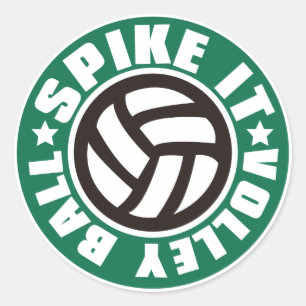 Spike_Den_Volleyball Runt Klistermärke