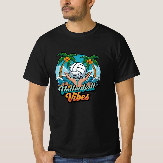 Spike det med Retro Volleyball-grafik T Shirt (Framsida)