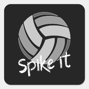Spike det volleyball fyrkantigt klistermärke
