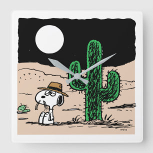 Spike i en Moonlit Desert Fyrkantig Klocka