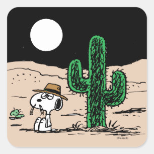 Spike i en Moonlit Desert Fyrkantigt Klistermärke