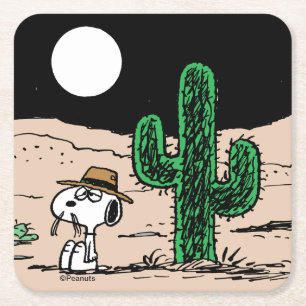 Spike i en Moonlit Desert Underlägg Papper Kvadrat