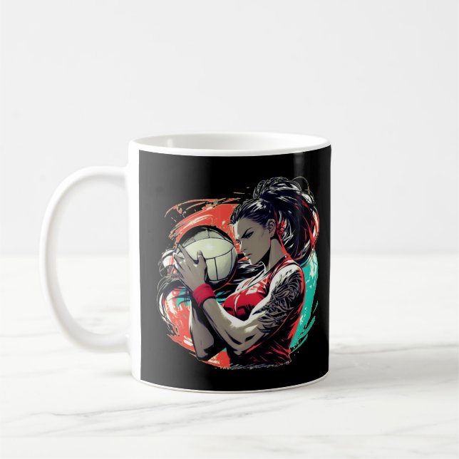 Spike, Kick, Swing! Volleyboll, fotboll och softba Kaffemugg (Vänster)