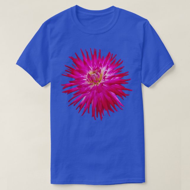 Spike Petals Rosa Dahlia Blommigt Photo Cutout T Shirt (Design framsida)