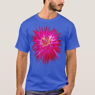 Spike Petals Rosa Dahlia Blommigt Photo Cutout T Shirt