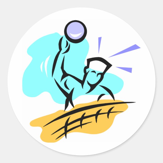 Spike Volleyball Runt Klistermärke (Framsida)