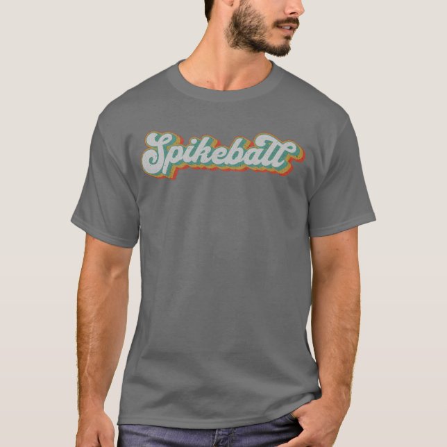 Spikeball Retro Vintage Stil T Shirt (Framsida)