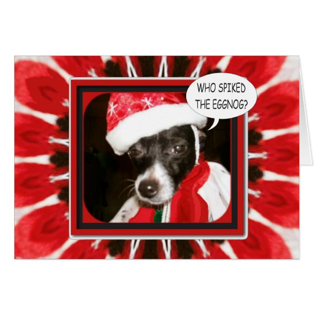 Spiked Eggnog-Hund Hälsningskort (Framsidan Horizontal)