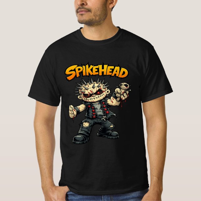 SpikeHead Cartoon Monster Graphic T-Shirt for Men (Framsida)