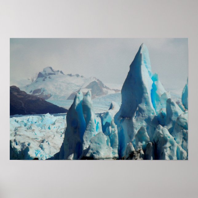 Spiken av is i Perito Moreno Andean Glacier Poster (Framsidan)