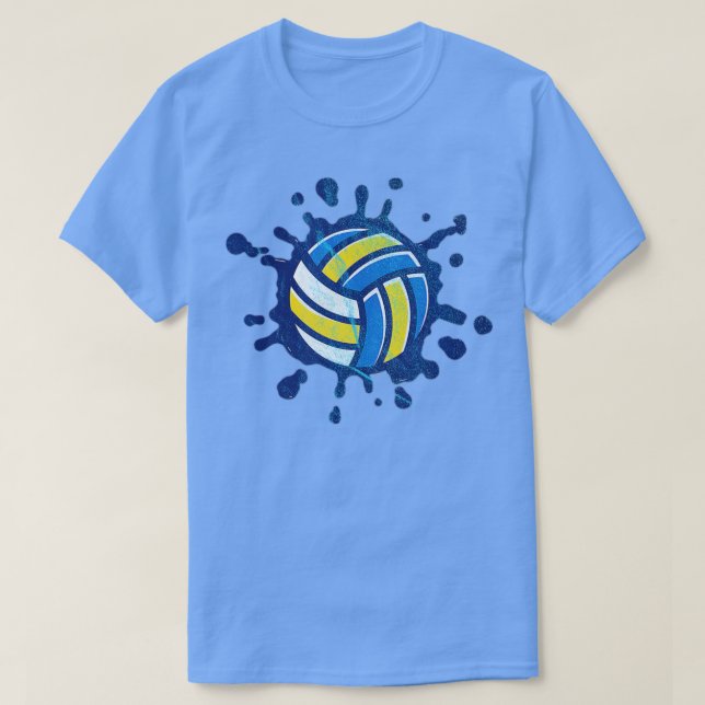 Spiker Setter Server Beach Volleyball Vatten Splat T Shirt (Design framsida)