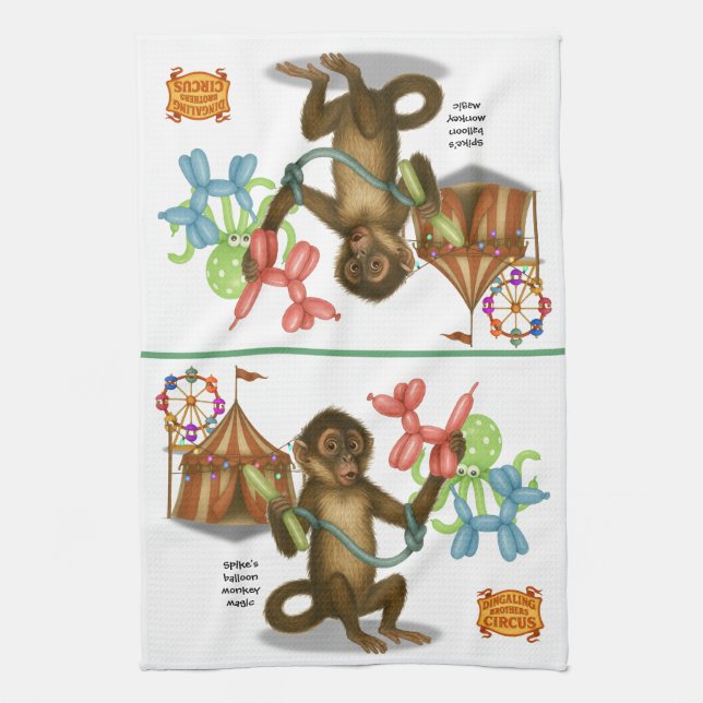 Spike's balloon monkey magic kökshandduk (Vertikal)