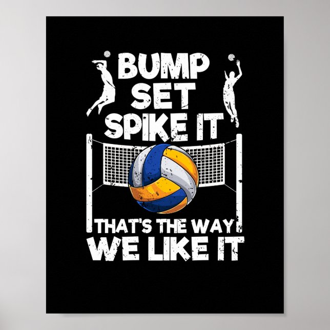 Spiket BumpSetDet är roligt med Volleyball Player Poster (Framsidan)