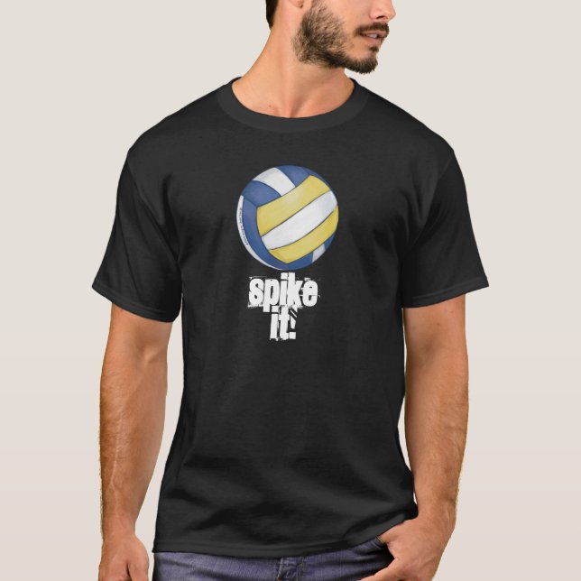 Spiket med volleyboll! Mörk T-Shirts (Framsida)