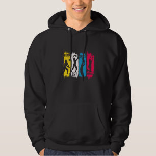 Spiket Ojämnställt band Upprepa Volleyball Hoodie