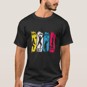Spiket Ojämnställt band Upprepa Volleyball T Shirt