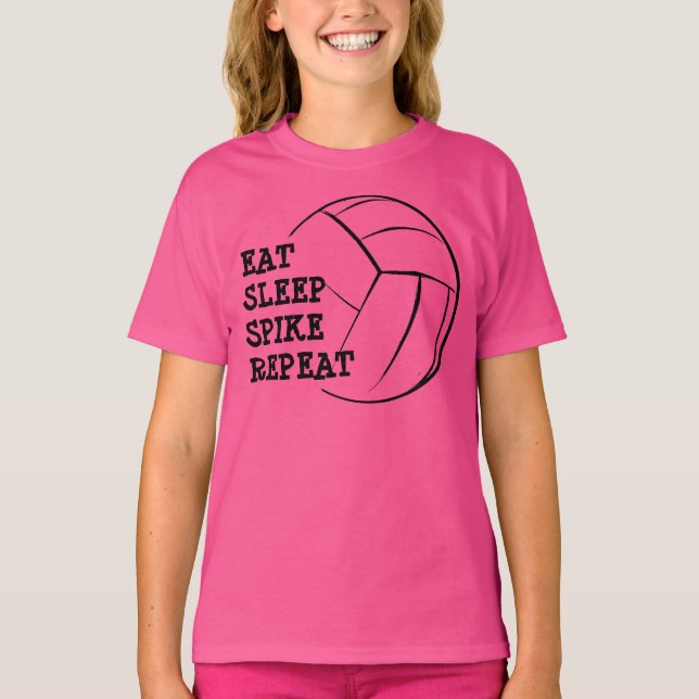 Spiket Ökat viloläge Upprepa Volleyball Raglan Shi Tee (Framsida)