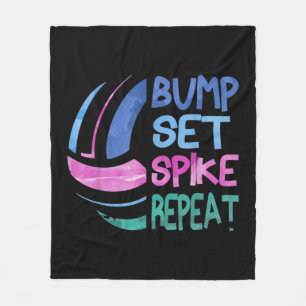 Spiket Upprepa blå Lila för Girls volleyball-uppsä Fleecefilt