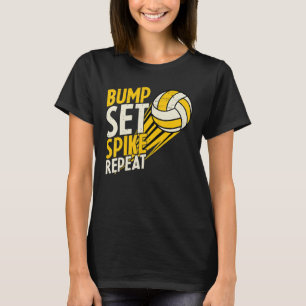 Spiket Upprepa lustigt volleyball-apparat Vin T Shirt