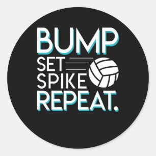Spiket Upprepa presentationen av Volleyball Älskar Runt Klistermärke