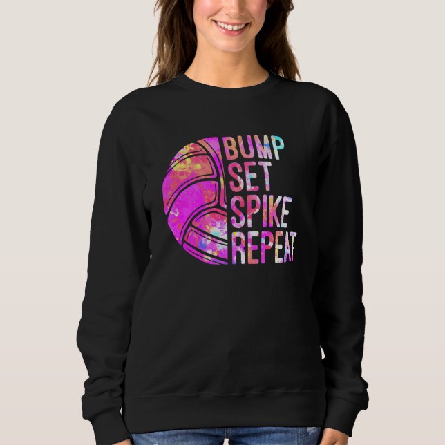 Spiket Upprepa Volleyball Älskare Girls Athle T Shirt (Framsida)