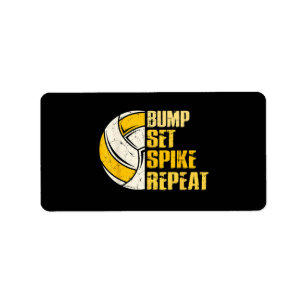 Spiket Upprepa Volleyball Funy Adressetikett